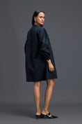 Load image into Gallery viewer, Black Feather Crystal Shoulder Detail Dress
