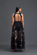 Load image into Gallery viewer, Black Cutout Top and Metallic Leaf Tulle Skirt Set
