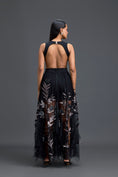 Load image into Gallery viewer, Black Cutout Top and Metallic Leaf Tulle Skirt Set
