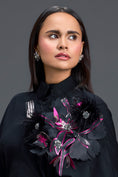 Load image into Gallery viewer, Black Feather Crystal Shoulder Playsuit
