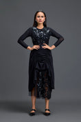Load image into Gallery viewer, Black Ruched Asymmetric Tulle Skirt
