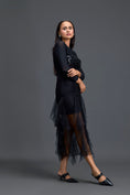 Load image into Gallery viewer, Black Leaf Mesh Top and High-Low Tulle Skirt Set
