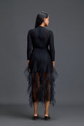 Load image into Gallery viewer, Black Leaf Mesh Top and High-Low Tulle Skirt Set
