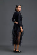 Load image into Gallery viewer, Black Leaf Mesh Top and High-Low Tulle Skirt Set

