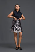 Load image into Gallery viewer, Black Top and Bronze Metallic Cutout Mini Skirt Set
