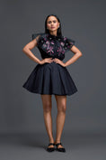 Load image into Gallery viewer, Black Dress with Oversized Feather Crystal Collar
