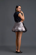 Load image into Gallery viewer, Black Top and Metallic Quilted Bubble Skirt Set
