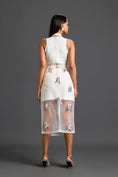 Load image into Gallery viewer, White Halter Top and Silver Floral Sheer Skirt Set
