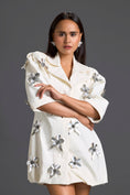 Load image into Gallery viewer, White 3D Floral Blazer Dress
