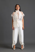 Load image into Gallery viewer, White Sheer Structured Top and Tapered Pants Set
