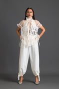 Load image into Gallery viewer, White Sheer Structured Top and Tapered Pants Set
