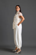 Load image into Gallery viewer, White Sheer Structured Top and Tapered Pants Set
