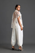 Load image into Gallery viewer, White Sheer Floral Top and Tapered Pants Set
