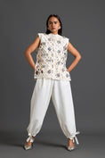 Load image into Gallery viewer, White Lattice Floral Vest and Tapered Pants Set
