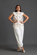 Load image into Gallery viewer, White Lattice Floral Vest and Tapered Pants Set
