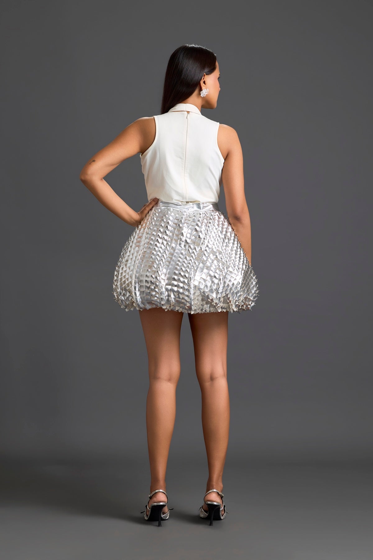 Silver 3D Bubble Skirt