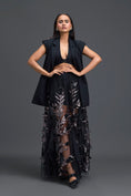 Load image into Gallery viewer, Black Sleeveless Vest and Metallic Leaf Tulle Skirt Set
