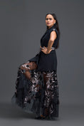 Load image into Gallery viewer, Black Sleeveless Vest and Metallic Leaf Tulle Skirt Set
