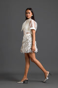 Load image into Gallery viewer, Sheer Top with Silver Floral Embroidery
