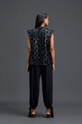 Load image into Gallery viewer, Black Lattice Floral Vest and Tapered Pants Set
