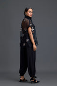 Load image into Gallery viewer, Black Sheer Floral Top and Black Pants Set
