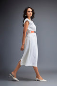 Load image into Gallery viewer, Gathered Waist Dress with Bold Contrast Belt
