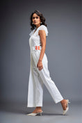 Load image into Gallery viewer, Jumpsuit with Tulle Shoulders and Neon Belt
