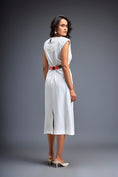 Load image into Gallery viewer, Gathered Waist Dress with Bold Contrast Belt
