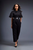 Load image into Gallery viewer, Jumpsuit with Puffed Sleeves and Dual Belt
