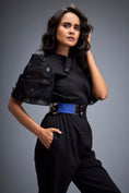 Load image into Gallery viewer, Jumpsuit with Puffed Sleeves and Dual Belt
