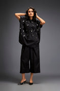 Load image into Gallery viewer, Shirt With Glossy Metallic Discs Embellishments With Wide-Leg Pants
