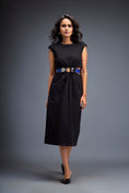 Load image into Gallery viewer, Gathered Waist Dress with Bold Contrast Belt
