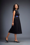 Load image into Gallery viewer, Gathered Waist Dress with Bold Contrast Belt
