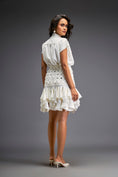 Load image into Gallery viewer, Ruffled Skirt With Structured Blouse And Metallic Embroidered Accents
