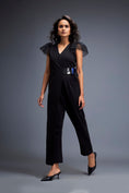 Load image into Gallery viewer, Jumpsuit with Tulle Shoulders and Neon Belt
