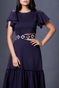 Load image into Gallery viewer, Ruffled Sleeves Dress With Gathered Bottom Comes With Belt
