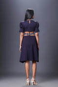 Load image into Gallery viewer, Solid Backless Dress With Puff Sleeves Comes With Belt
