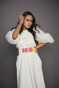 Load image into Gallery viewer, White Midi Dress With Cut Out At Waist And Back
