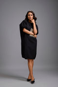 Load image into Gallery viewer, Oversized Shirt Dress with Ruched Sleeves & Embellished Pocket

