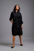 Load image into Gallery viewer, Ruched Button-Down Shirt Dress
