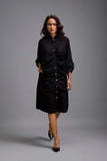 Load image into Gallery viewer, Ruched Button-Down Shirt Dress
