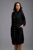 Load image into Gallery viewer, Ruched Button-Down Shirt Dress

