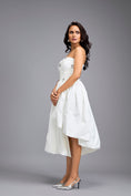 Load image into Gallery viewer, White Strapless Embellished Midi Dress

