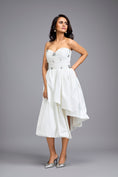 Load image into Gallery viewer, White Strapless Embellished Midi Dress

