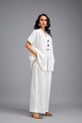 Load image into Gallery viewer, White Wide-Leg Co-Ord Set with Embellished Buttons
