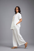 Load image into Gallery viewer, White Wide-Leg Co-Ord Set with Embellished Buttons
