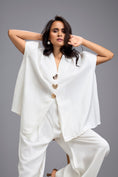 Load image into Gallery viewer, White Wide-Leg Co-Ord Set with Embellished Buttons
