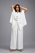 Load image into Gallery viewer, White Wide-Leg Co-Ord Set with Embellished Buttons
