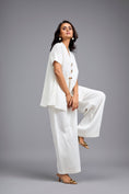 Load image into Gallery viewer, White Wide-Leg Co-Ord Set with Embellished Buttons
