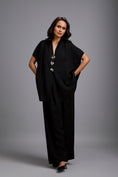 Load image into Gallery viewer, Black Wide-Leg Co-Ord Set with Embellished Buttons
